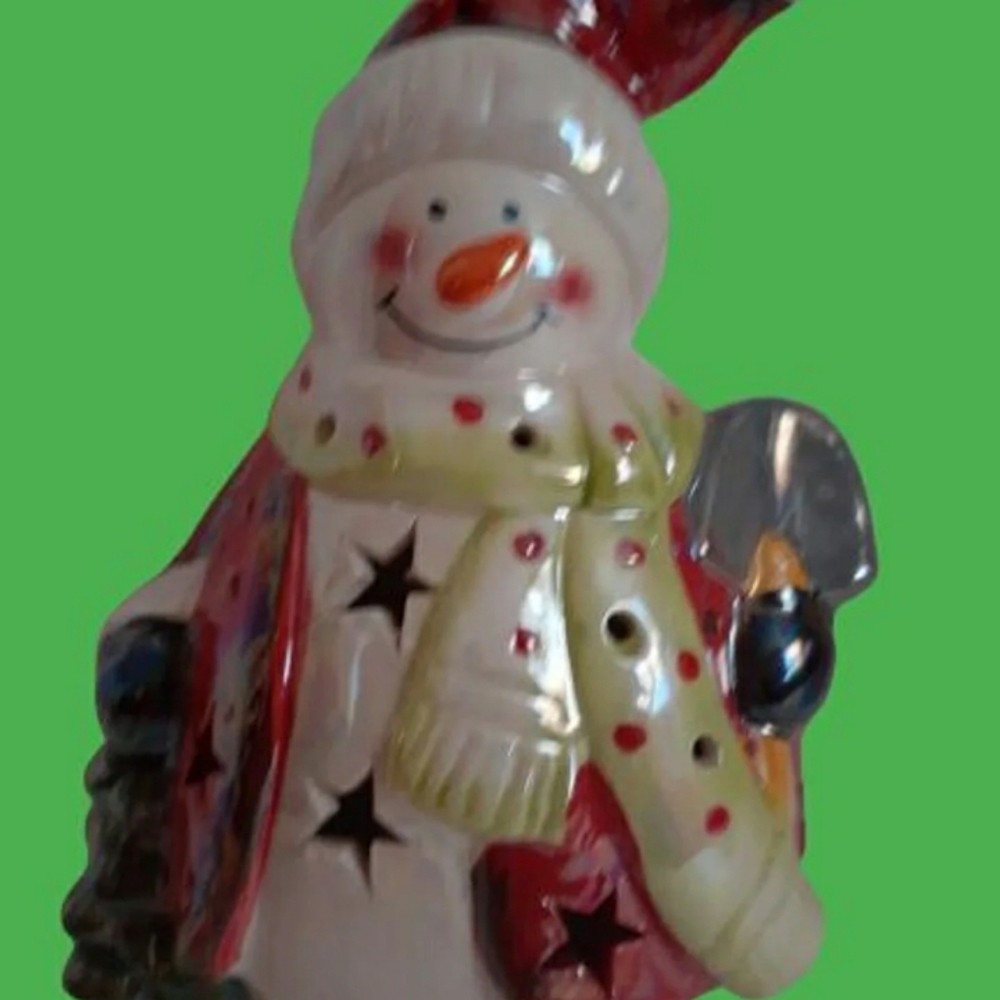 Tabletop Snowman candle topper Christmas Holiday Decor - Picture 3 of 6